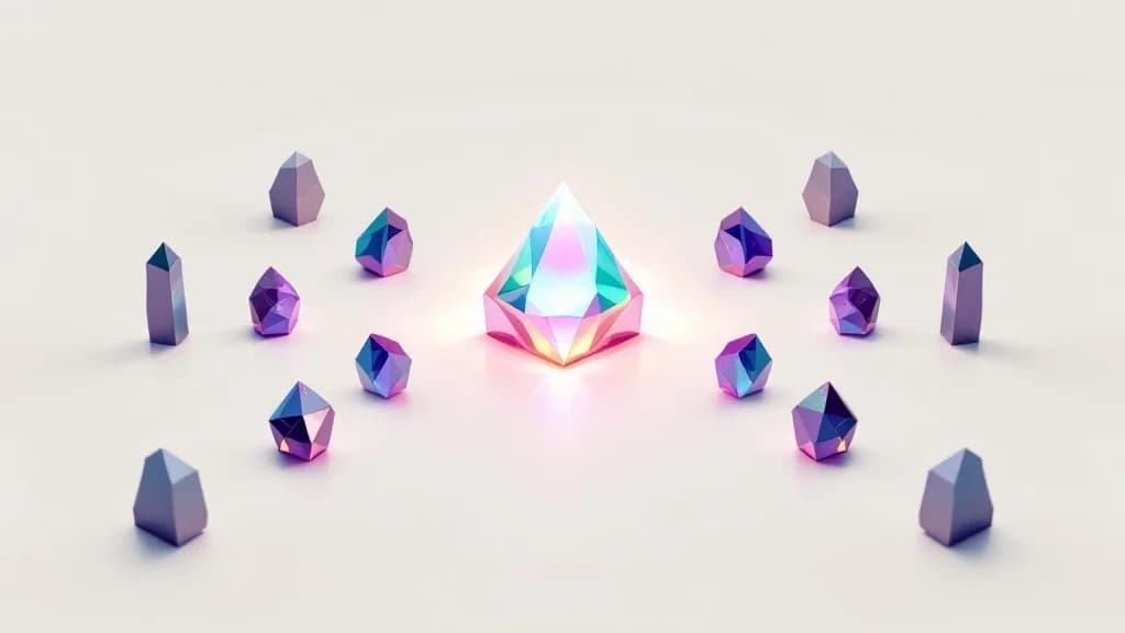 Un cristal central source de vérité synchronisant automatiquement son état vers de multiples structures miroirs alignées, illustrant la convergence déclarative du GitOps