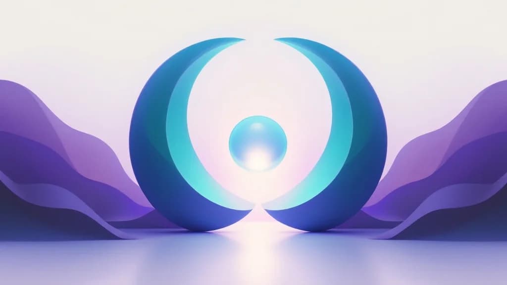 Deux formes lumineuses se transmettant un orbe, image du CTO fractionnel qui prépare puis passe le relais.