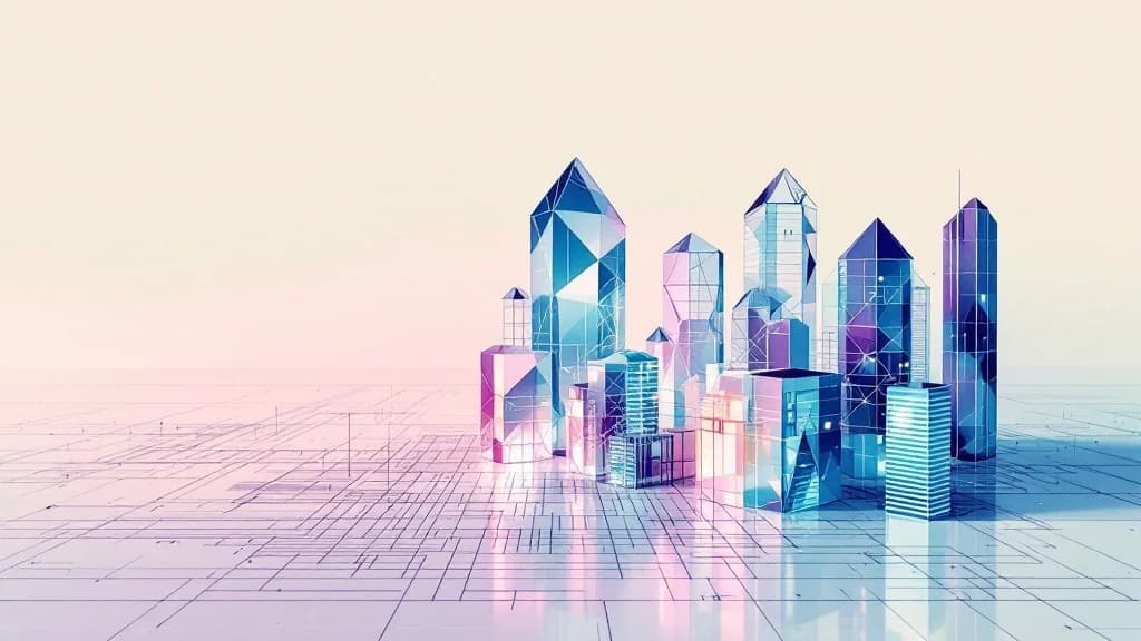 Un plan lumineux qui se cristallise en une structure achevée, illustrant la préparation qui se transforme en résultat construit